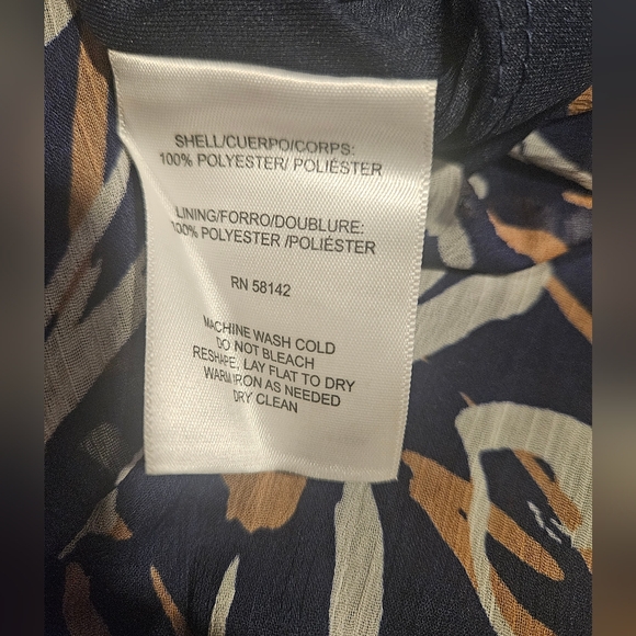 London Times Women's Blue Floral Printed Smocked Fit & Flare Dress Size 24W NWT - Picture 6 of 7